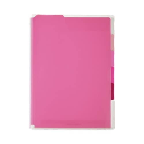 スーパーハードホルダー5山インデック透明マチ付 赤