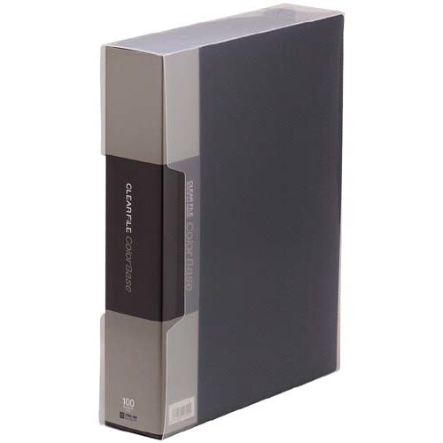 カラーベース固定式 A4縦100ポケット 黒×10