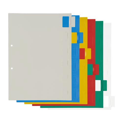 見出し位置自在 PP製仕切カード2穴6山