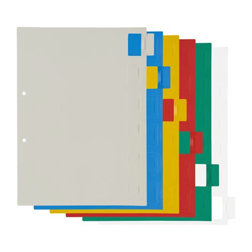 見出し位置自在 PP製仕切カード2穴6山10組