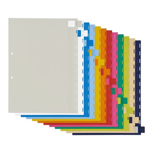 見出し位置自在 PP製仕切カード2穴12山10組