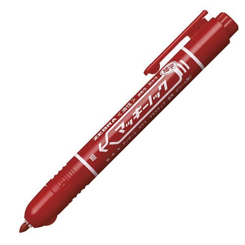 油性マーカー マッキーノック 細字 赤 10本