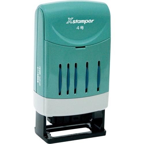 Xスタンパー回転日付印 欧文日付 4号 藍