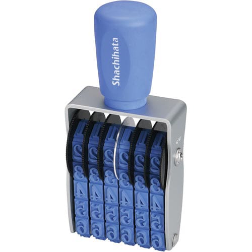 エルゴグリップ 回転ゴム印 欧文6連1号 明朝体