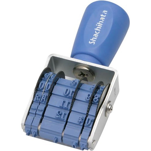 エルゴグリップ回転ゴム印 欧文トビ日付4号 明朝体