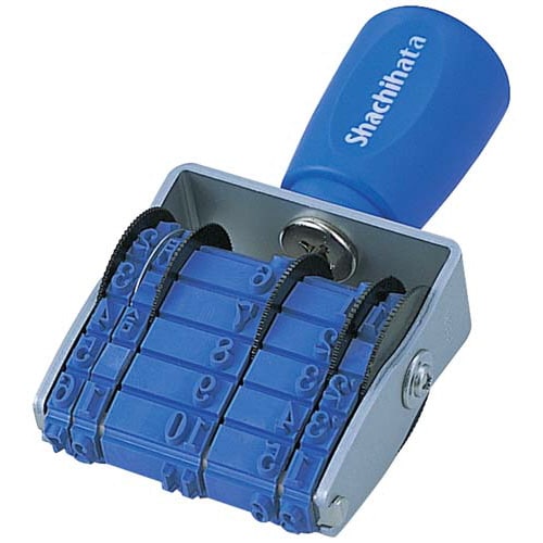 エルゴグリップ回転ゴム印欧文トビ日付4号手形明朝体