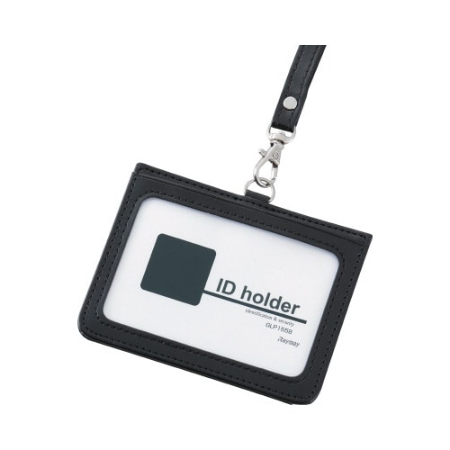 合皮製IDカードホルダーブラック