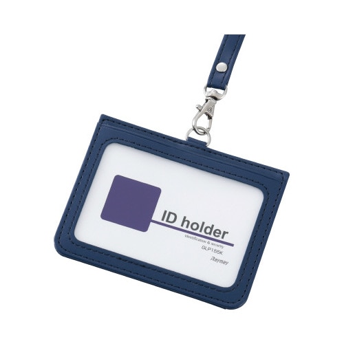 合皮製IDカードホルダーネイビー