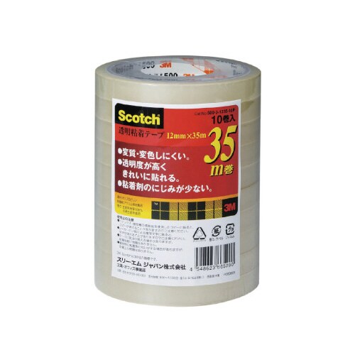 スコッチ 透明粘着テープ 12mm幅×35m50巻