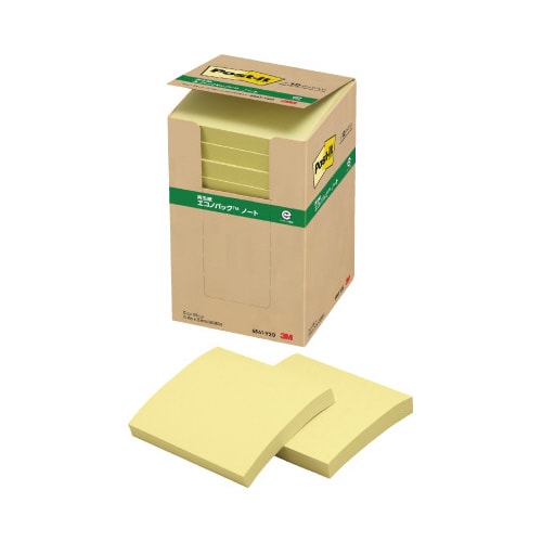 ポストイット 再生紙ノート 75×75 黄 12冊