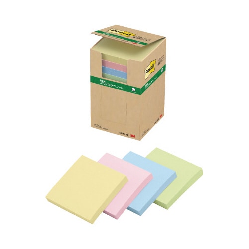 ポストイット 再生紙ノート 75×75 混色12冊