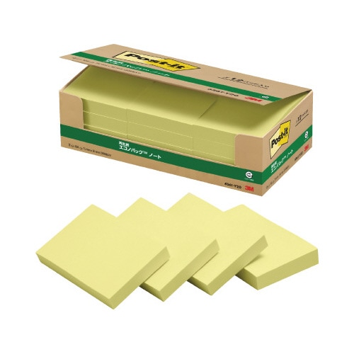 ポストイット 再生紙ノート 75×50 黄12冊