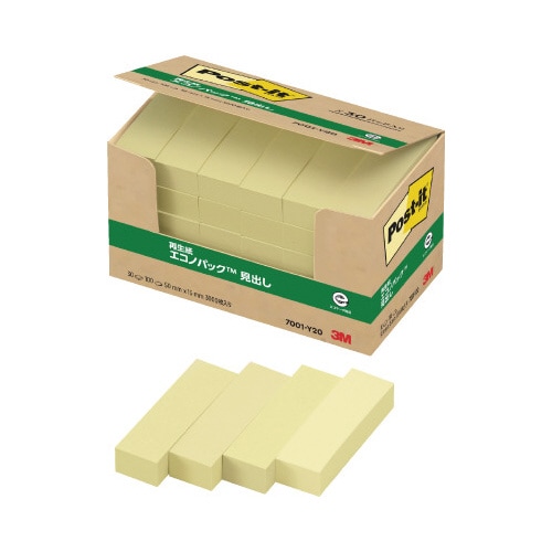 ポストイット 再生紙見出し 50×15 黄30冊