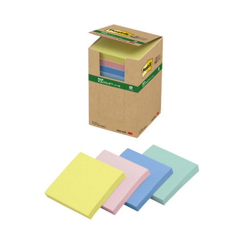 ポストイット 再生紙ノート 75×75 混色24冊