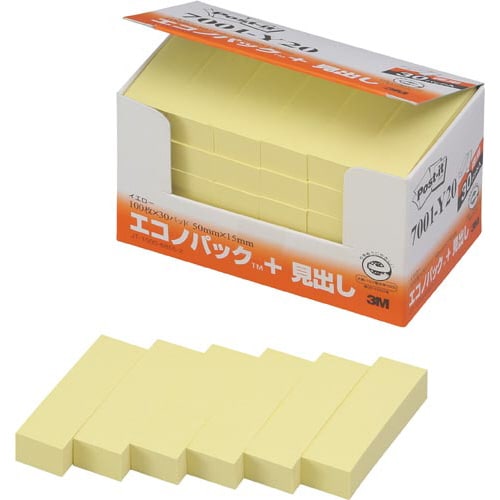 ポストイット 再生紙見出し 50×15 黄60冊