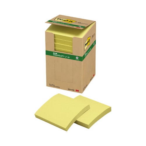ポストイット 再生紙ノート 75×75 黄 24冊