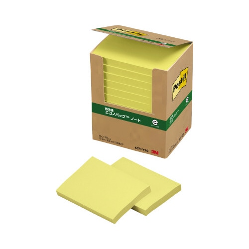 ポストイット 再生紙ノート75×100黄12冊×2