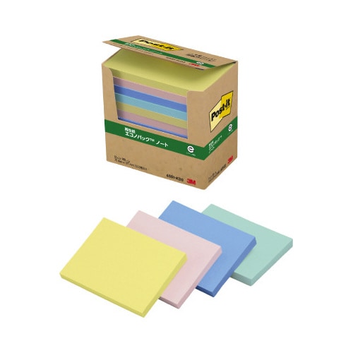 ポストイット 再生紙ノート75×127 混色24冊