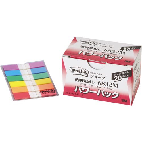 ポストイット ジョーブパワーパック 6色×20