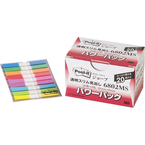 ポストイット ジョーブパワーパックスリム9色×20