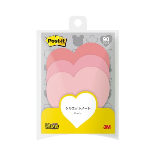 ポストイット シルエットノート 強粘着 ハート