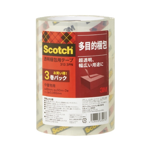 スコッチ(R)透明梱包用テープ中・軽量×12
