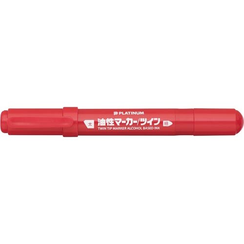 プラチナ油性マーカーツイン 太軸 赤 10本入