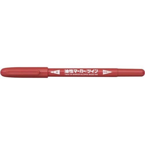 プラチナ油性マーカーツイン 細軸 赤 10本入
