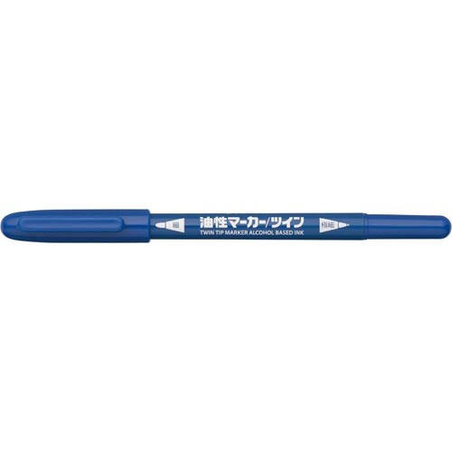 プラチナ油性マーカーツイン 細軸 青 10本入