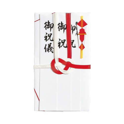 まっすぐ書ける金封 祝 大阪折 赤白7本 30枚