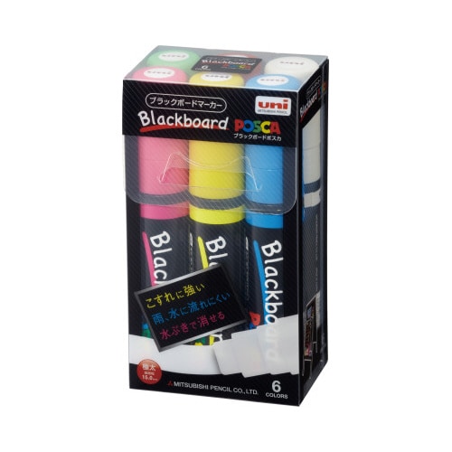 ブラックボードポスカ 極太 6色セット