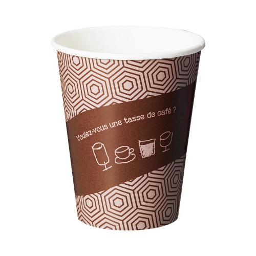 厚紙カップ カフェ柄 9オンス 50個入×20