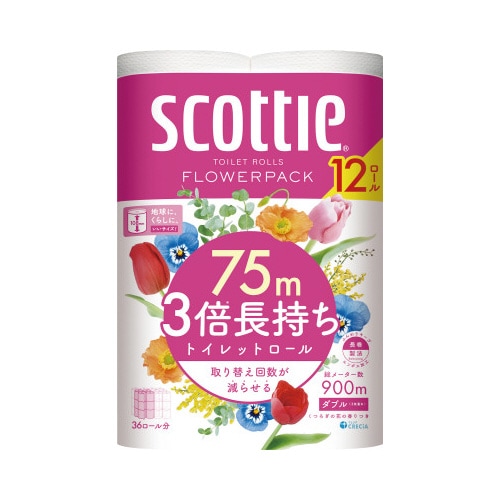 スコッティフラワーパック3倍巻き 12ロール×4