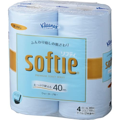 クリネックスソフティブルー W40m 4個入×10