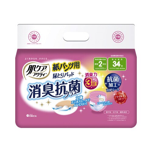 肌ケアアクティ 紙パンツ用尿とりパッド 34枚×6