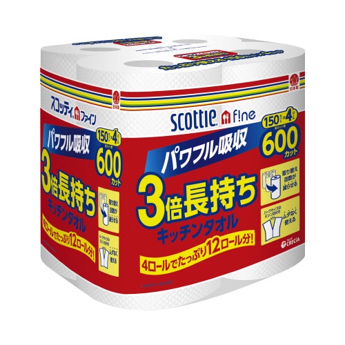 スコッティ3倍長持キッチンタオル150カット4R