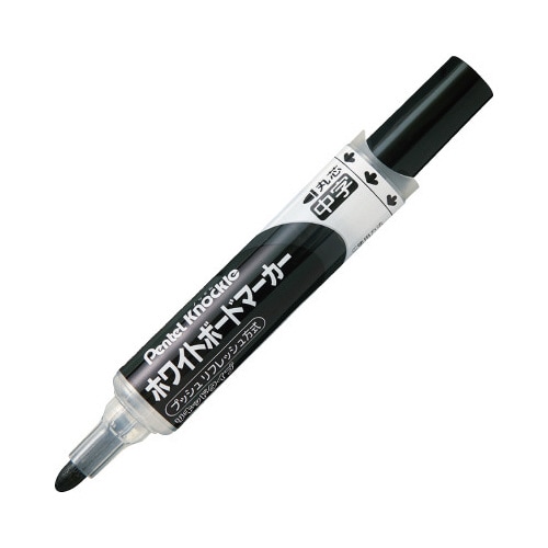 ホワイトボードマーカーノックル 中字丸芯 黒10本