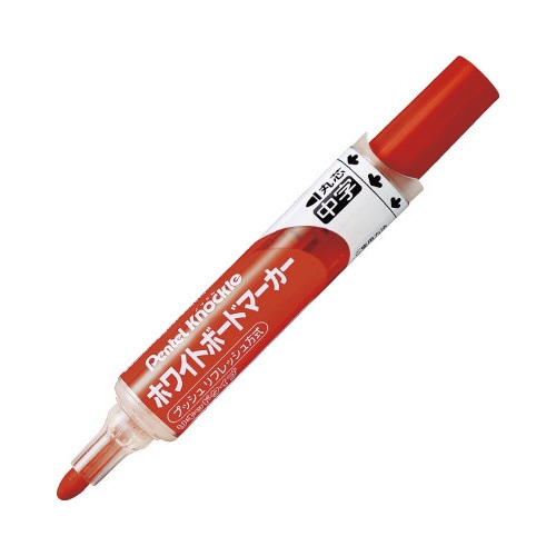 ホワイトボードマーカーノックル 中字丸芯 赤10本