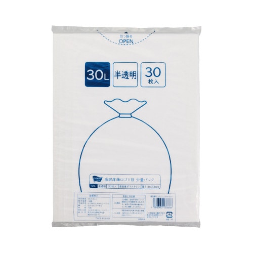 高密度薄手ゴミ袋少量パック 30L 30枚×10