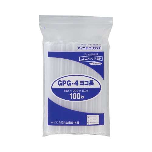 ユニパック チャック付ポリ袋 B6ヨコ100枚×5