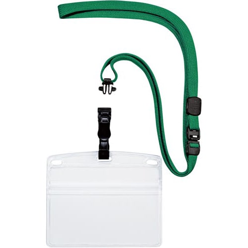 脱着式ループクリップ名札 特大サイズ緑10個入