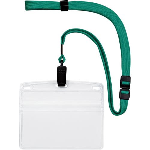 吊り下げ名札クリップ式ヨコ特大サイズ10個 緑