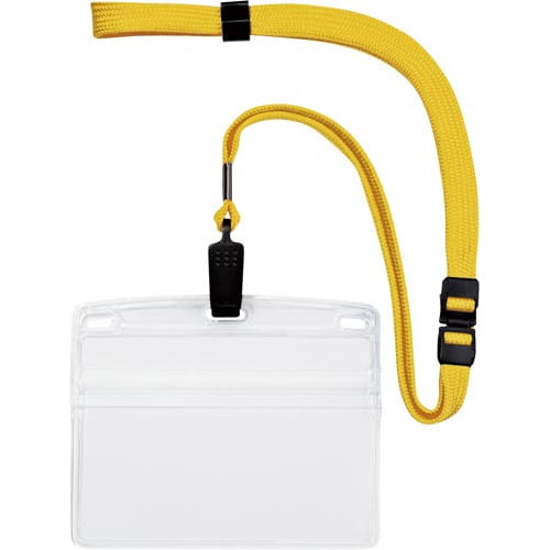 吊り下げ名札クリップ式ヨコ特大サイズ10個 黄