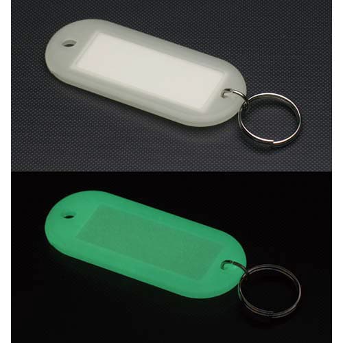 光るキーホルダー名札蓄光タイプ 25個入