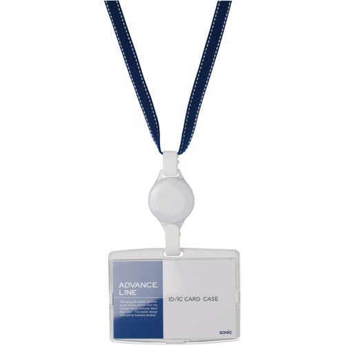 ハード吊下げ名札アドバンスライン(リール式)青5個