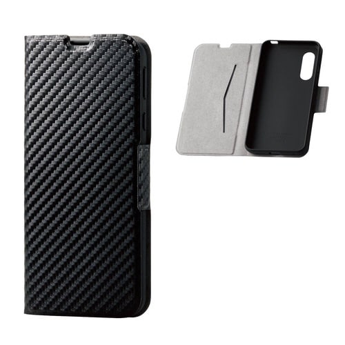 カバー 薄型/磁石/カード収納 カーボン ブラック