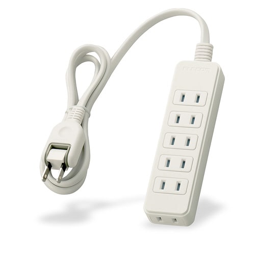 ほこり防止付きシャッタータップ 6個口 WH 1m