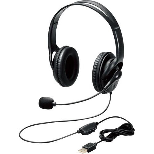 USBヘッドセット 両耳 大型 HS−103UBK