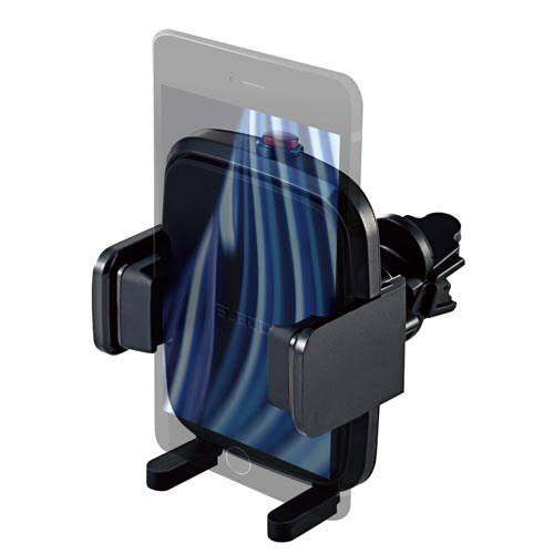 車用スマホスタンド/エアコンルーバー取付/ブラック
