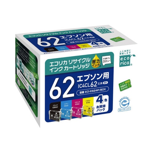 リサイクルインク IC4CL62対応 4色パック